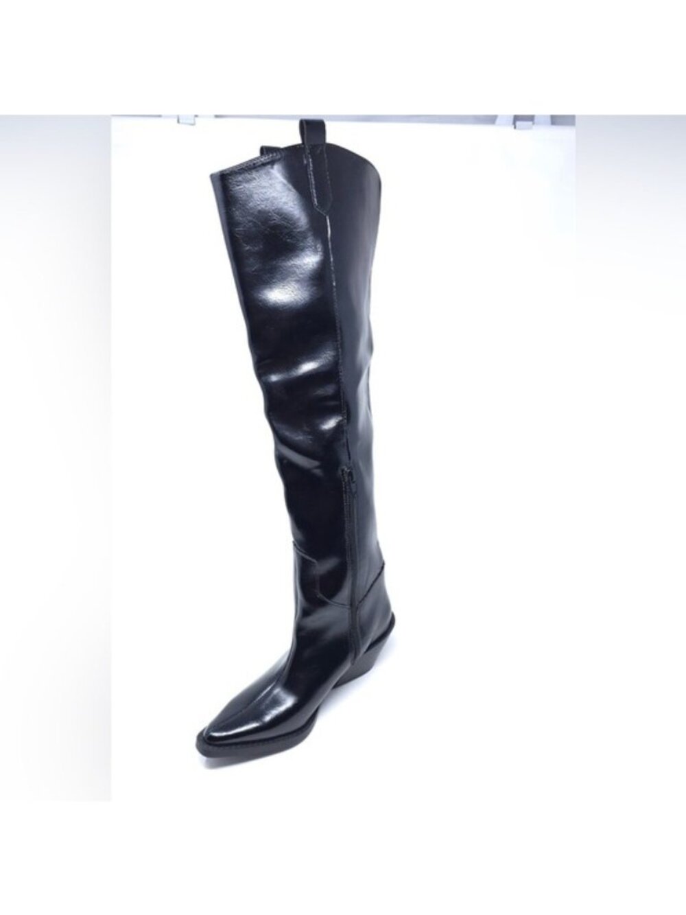 Wild Pair Luelap Boots Black Faux Leather Western Knee High